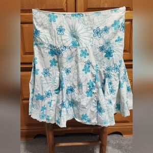 Floral Blue and White Women's Skirt